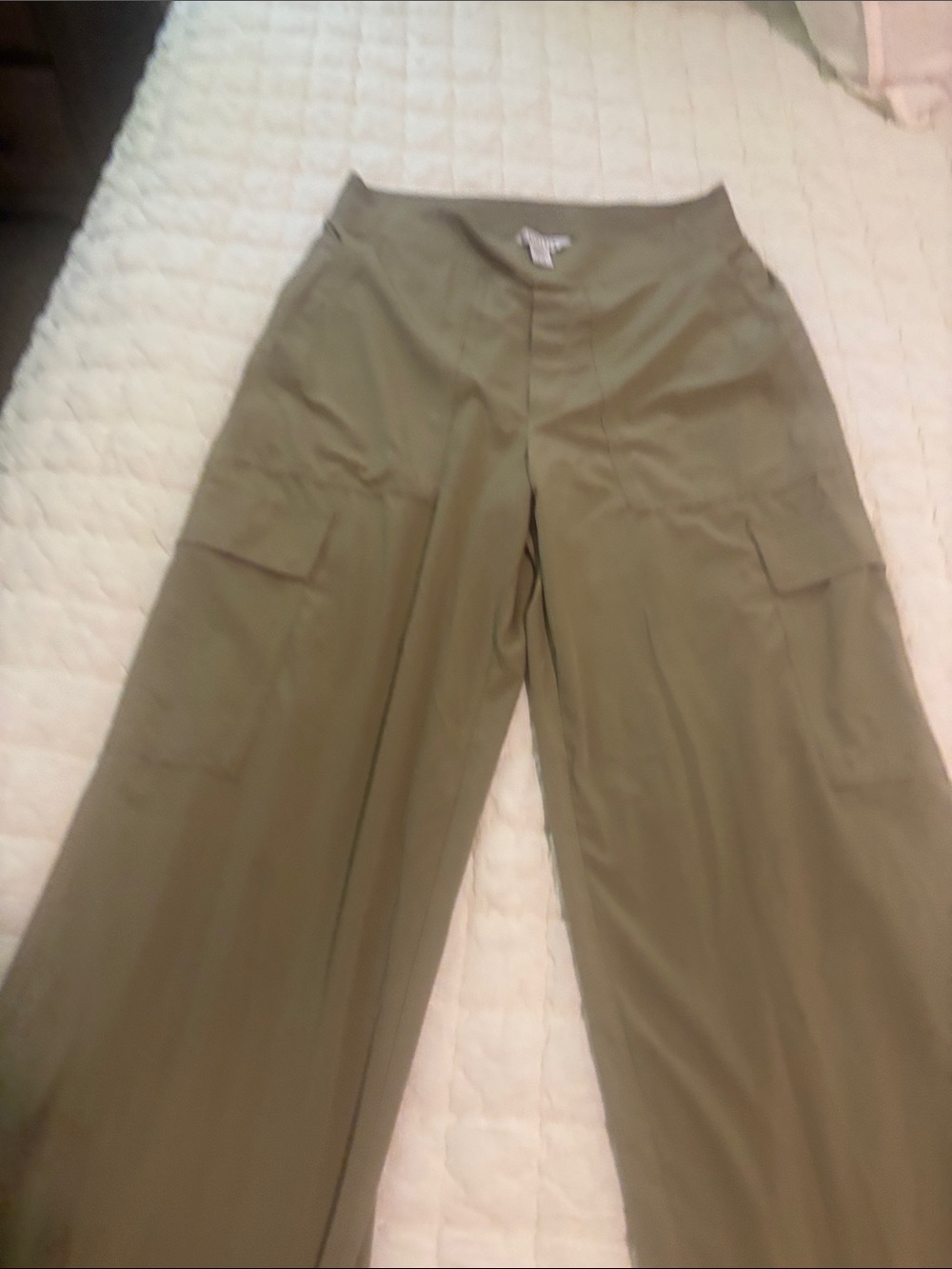Athleta High-Rise Wide Leg Cargo Pants in Olive